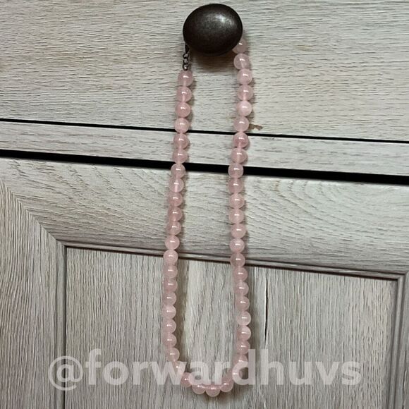Pink Quartz Necklace with 925 Silver Claw Clasp - Picture 3 of 8